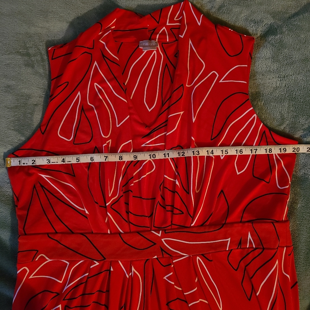 Chico's Red and White Maxi Dress - Picture 4 of 5